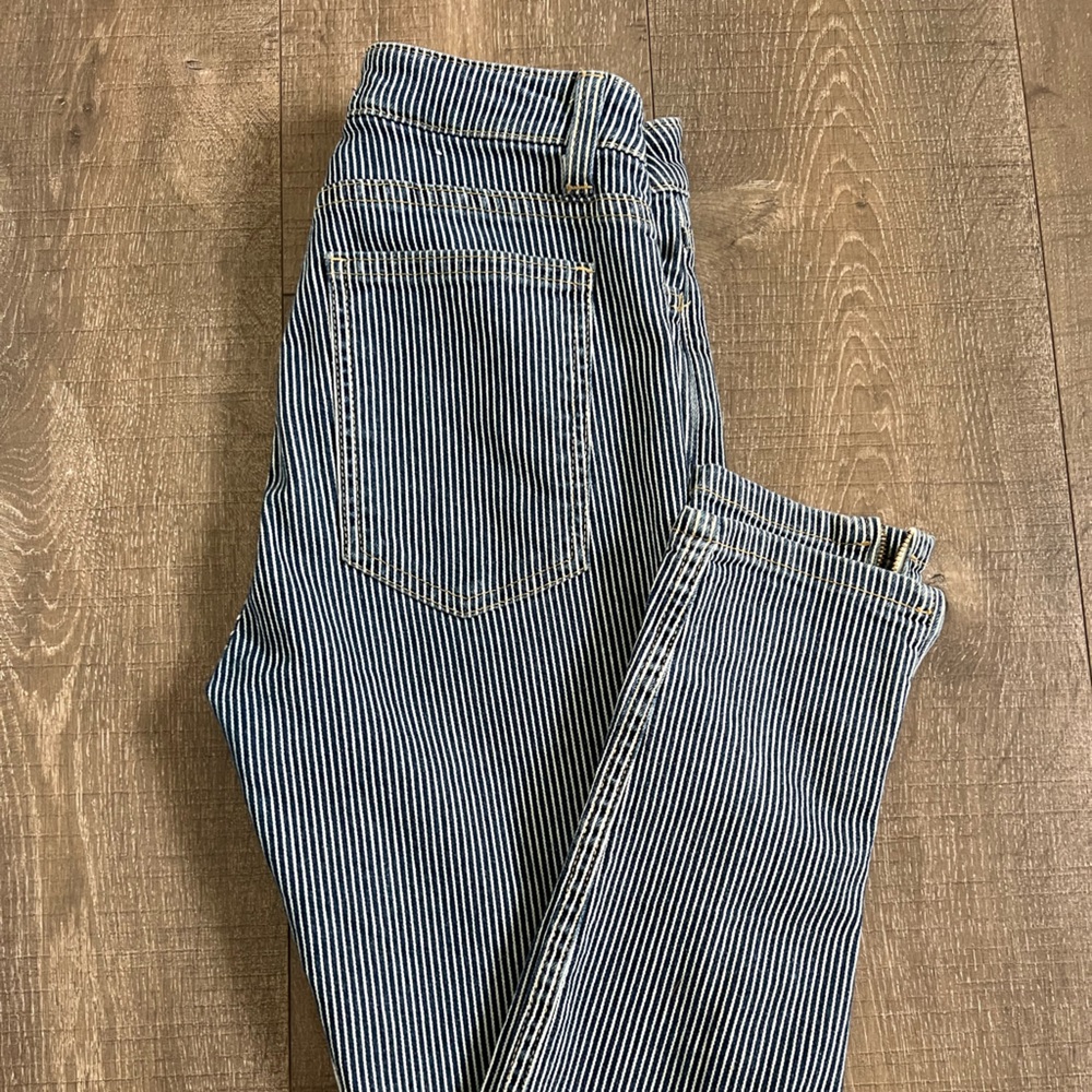 American Apparel High Rise Striped Skinny Jeans